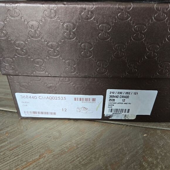 GUCCI Men's Cuir/Queen Cambridge Suede Oxford Shoes Size 12 - Picture 4 of 12